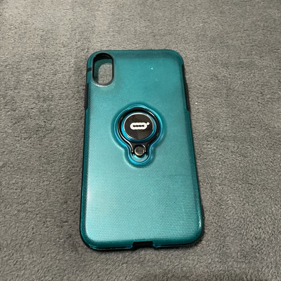 Clear teal iPhone XR phone case - Picture 1 of 2